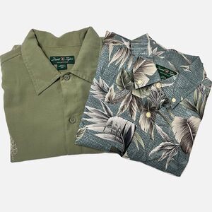 Lot Of 2 David Taylor Collection Hawaiian Shirts Short Sleeve Size Medium